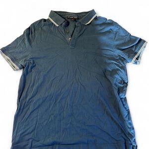 Michael Kors Blue Polo Shirt with White Details